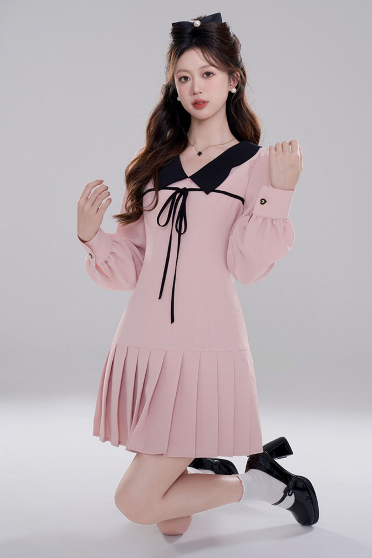 Pink doll Color Priet West Dress