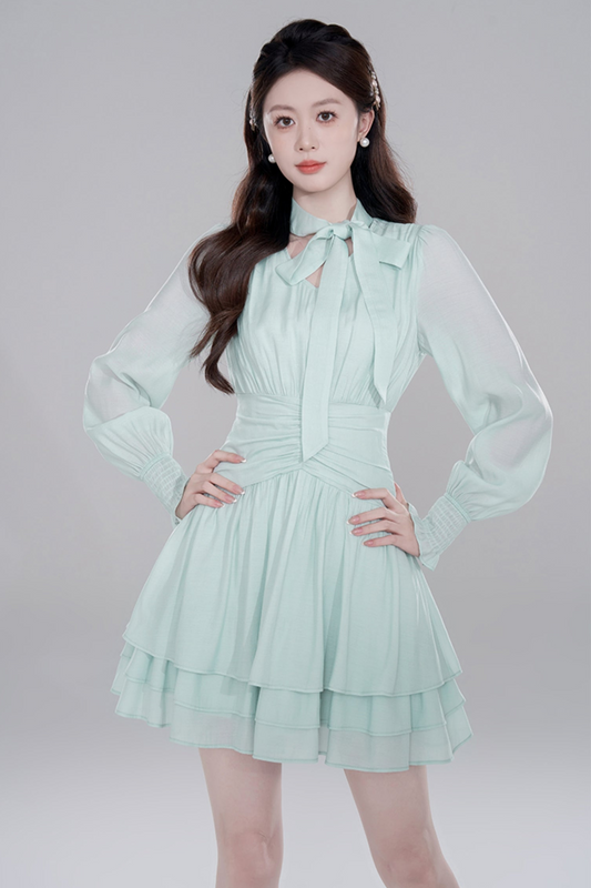 Lake Water Green Long Sleeve Chiffonless