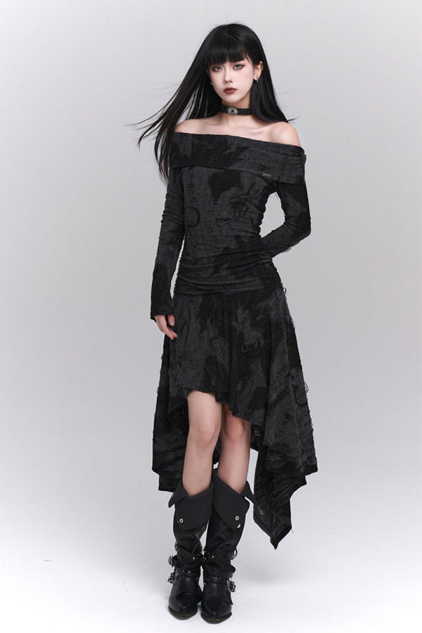 Cold Niche One-Shoulder Dress