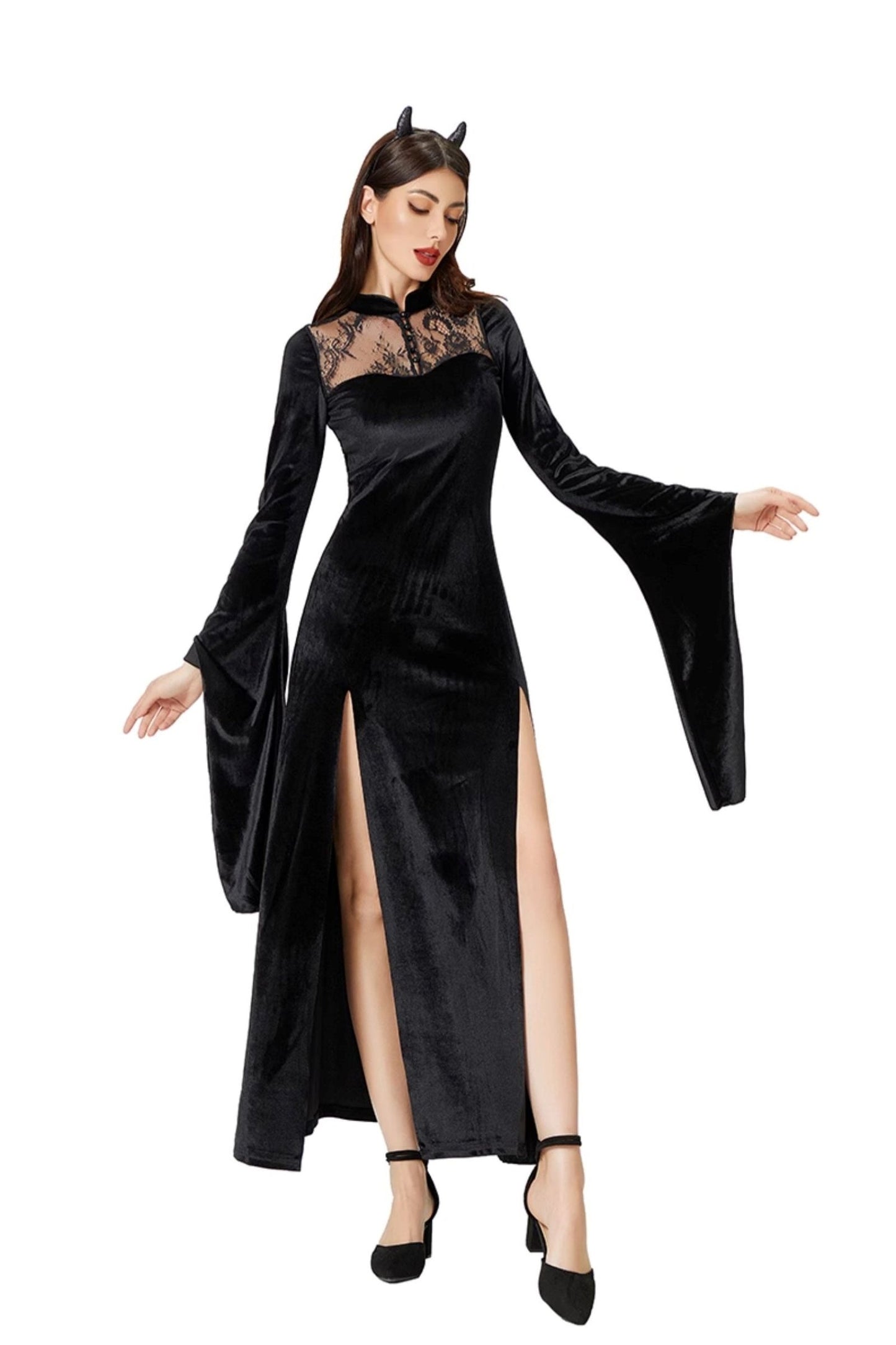 Gothic Velvet Vampire Witch Robe