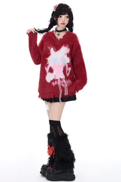 Plush Cat Soft Loose Knit Pullover Sweater