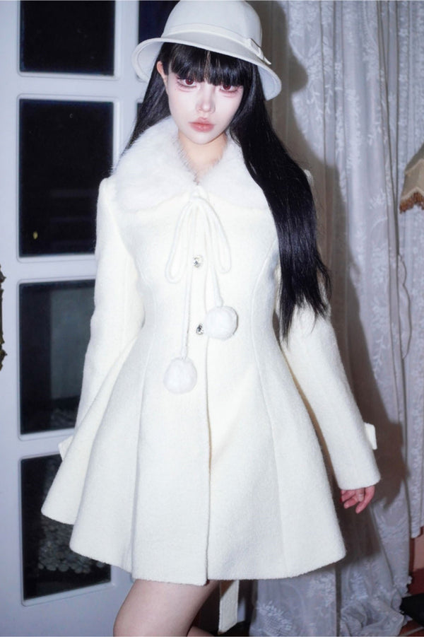 ファーカラ―ウィンタ―ウールコート