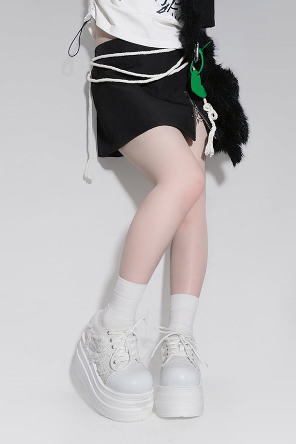 ロックスター デニム プラットフォームシューズ