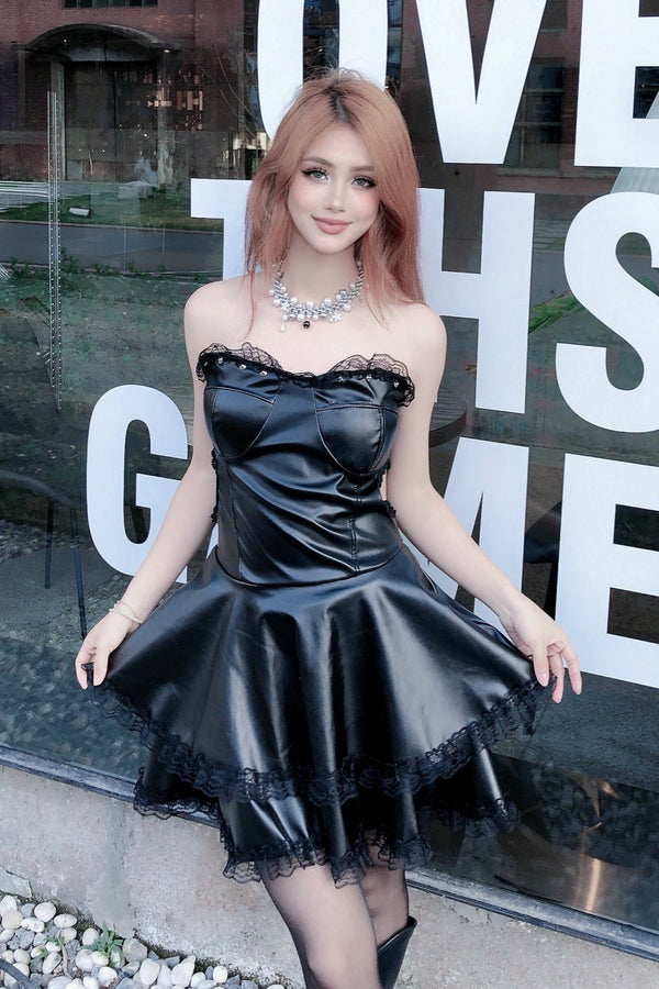 Black Lace Punk Cake Dress