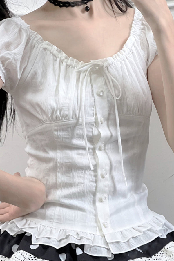 ヴィンテージワンショルダードールスカートセットアップ