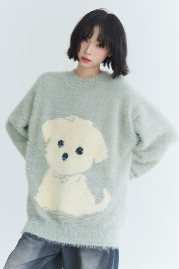 キュートドッグモヘアルーズセーター