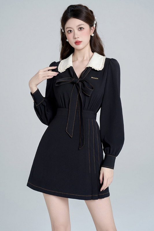 Temperamentary Black Doll Color Dress