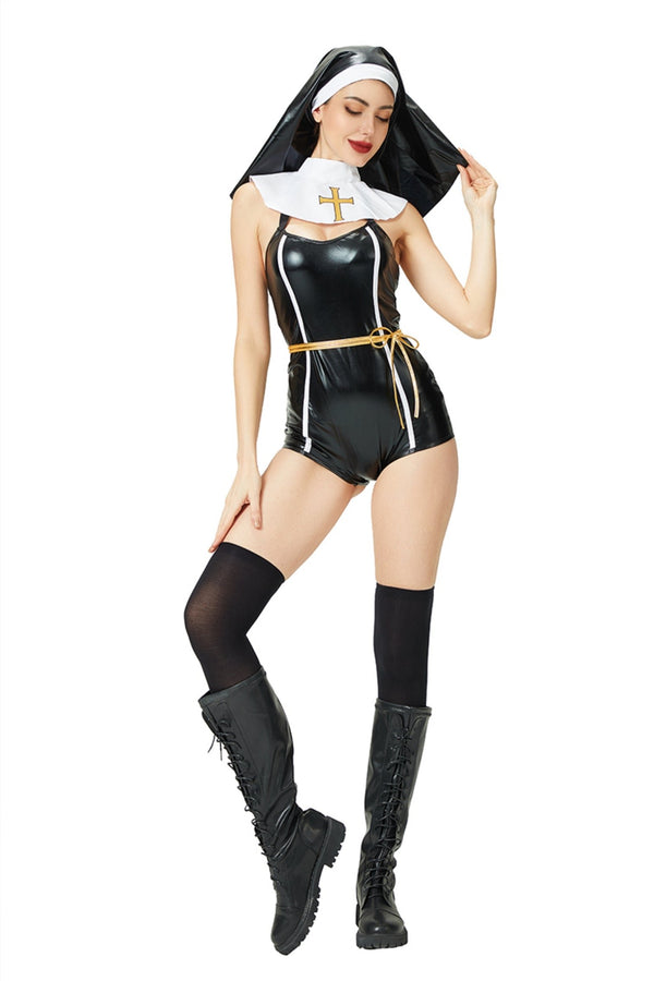 Witch Nurse Cosplay Leather Bodysuit
