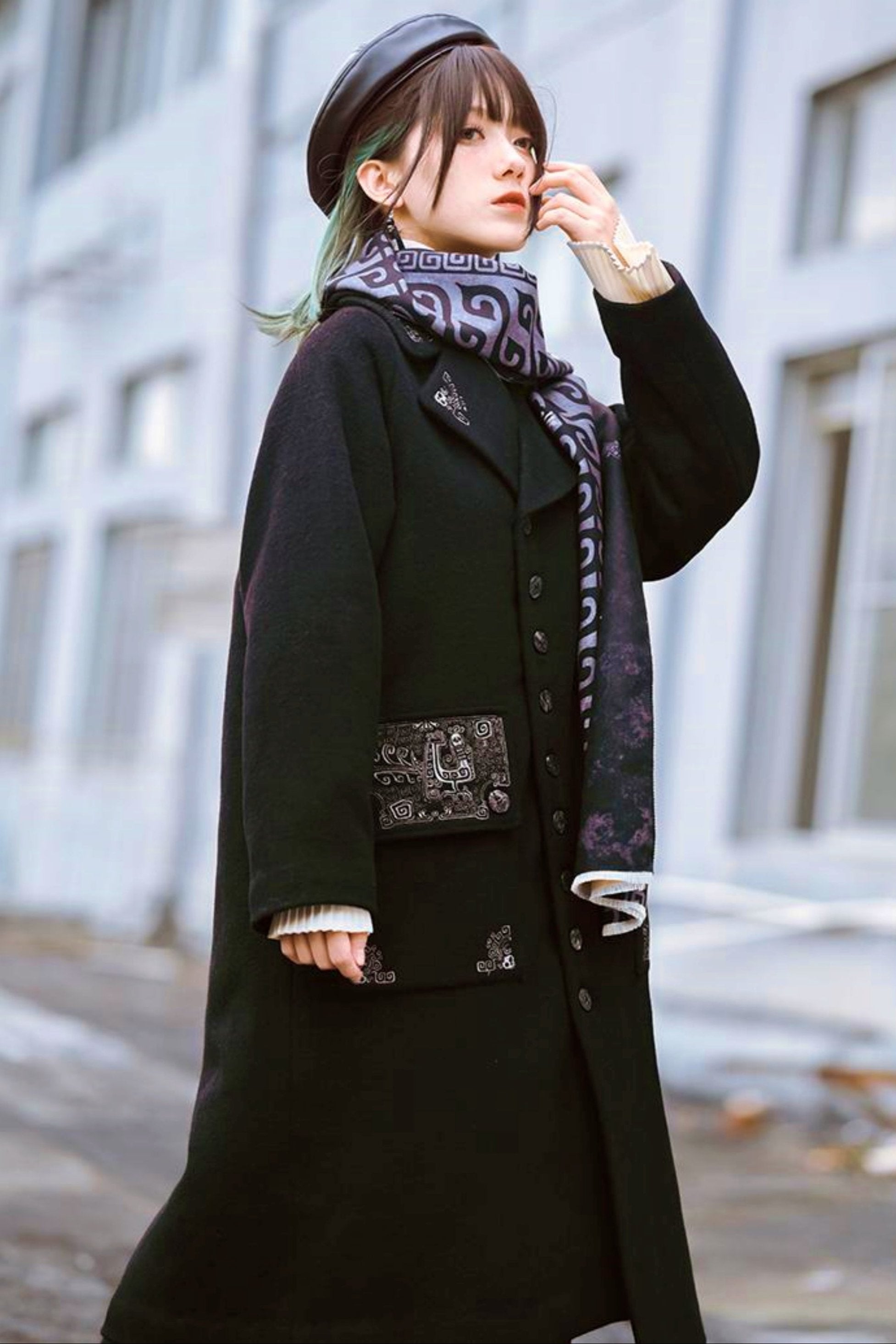 デザインセンスブラックロングコート – Belchic