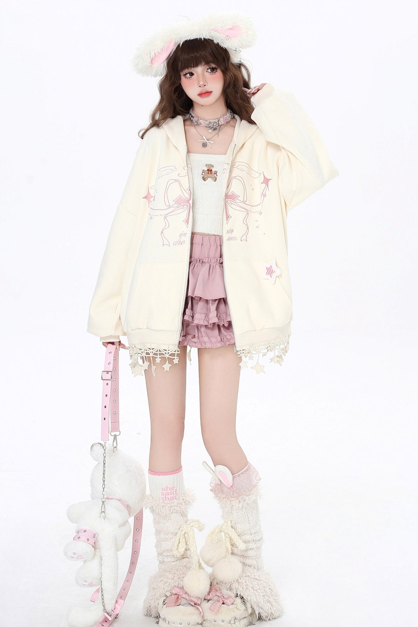 Sweet Star Pendant Hoodie Jacket