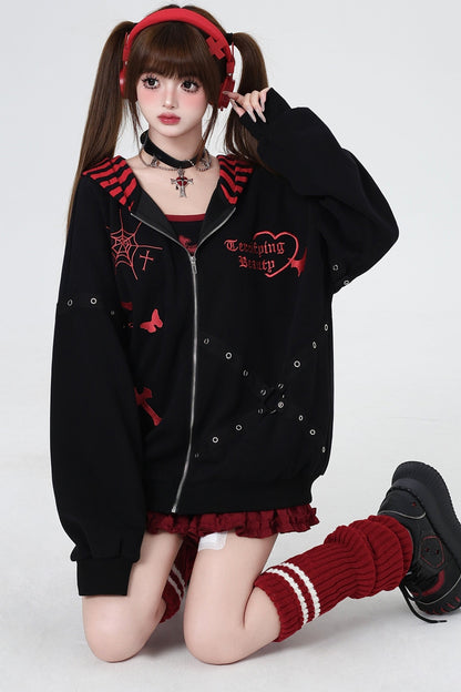 Subculture Cool Embroidered Hooded Jacket