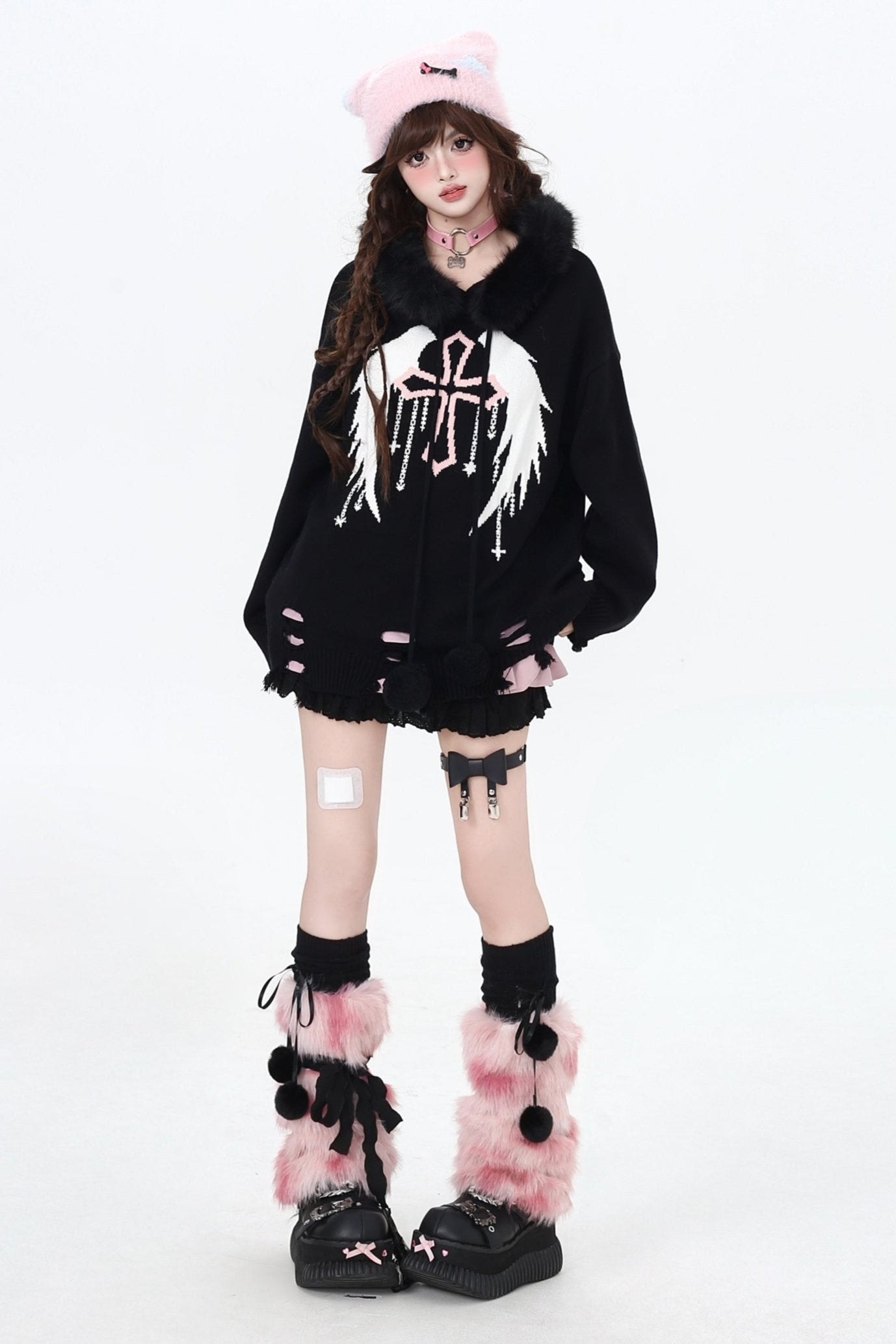 トワイライトレターファーカラーフーディー