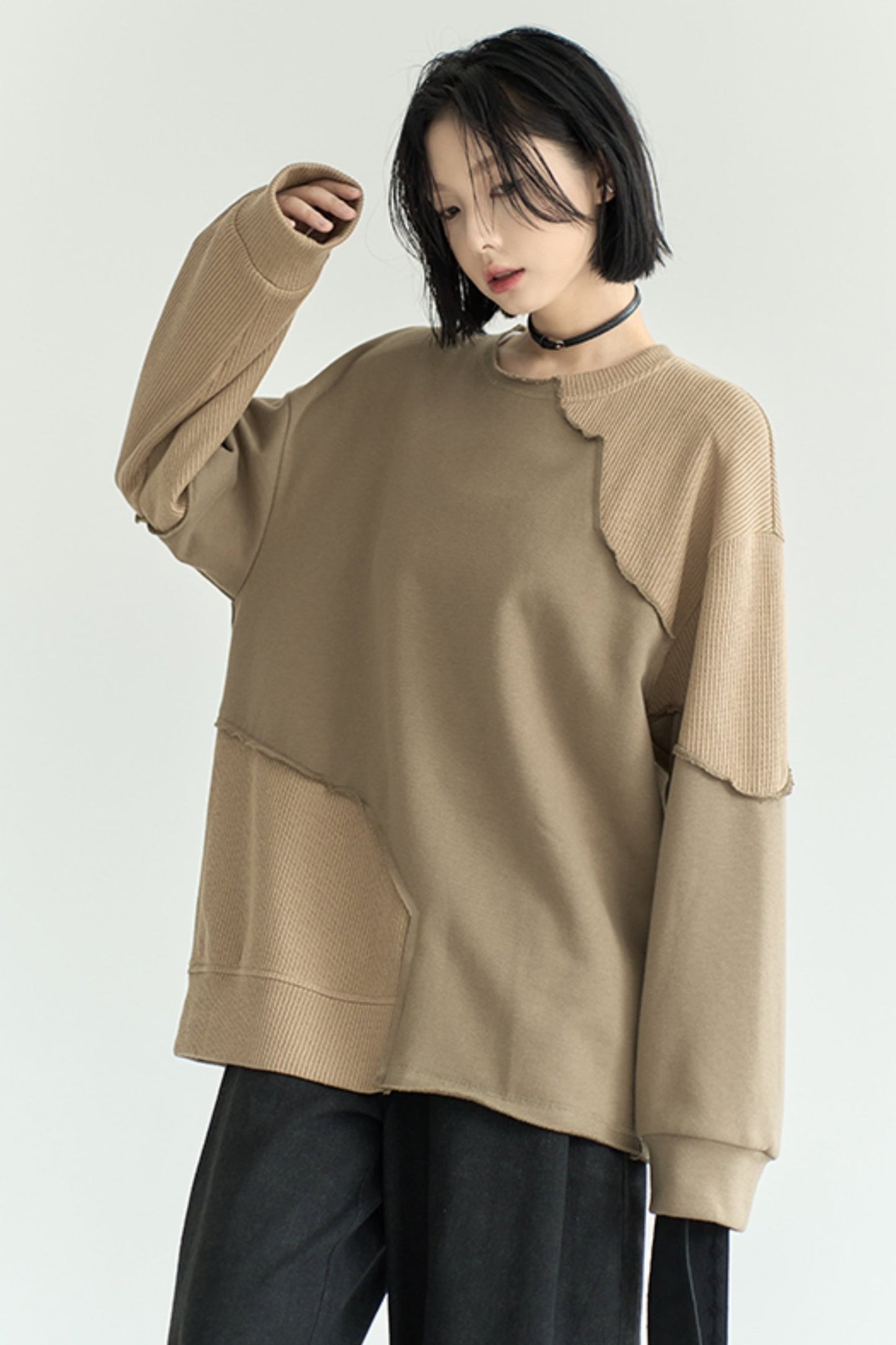 Loose Casual Contrast Pullover