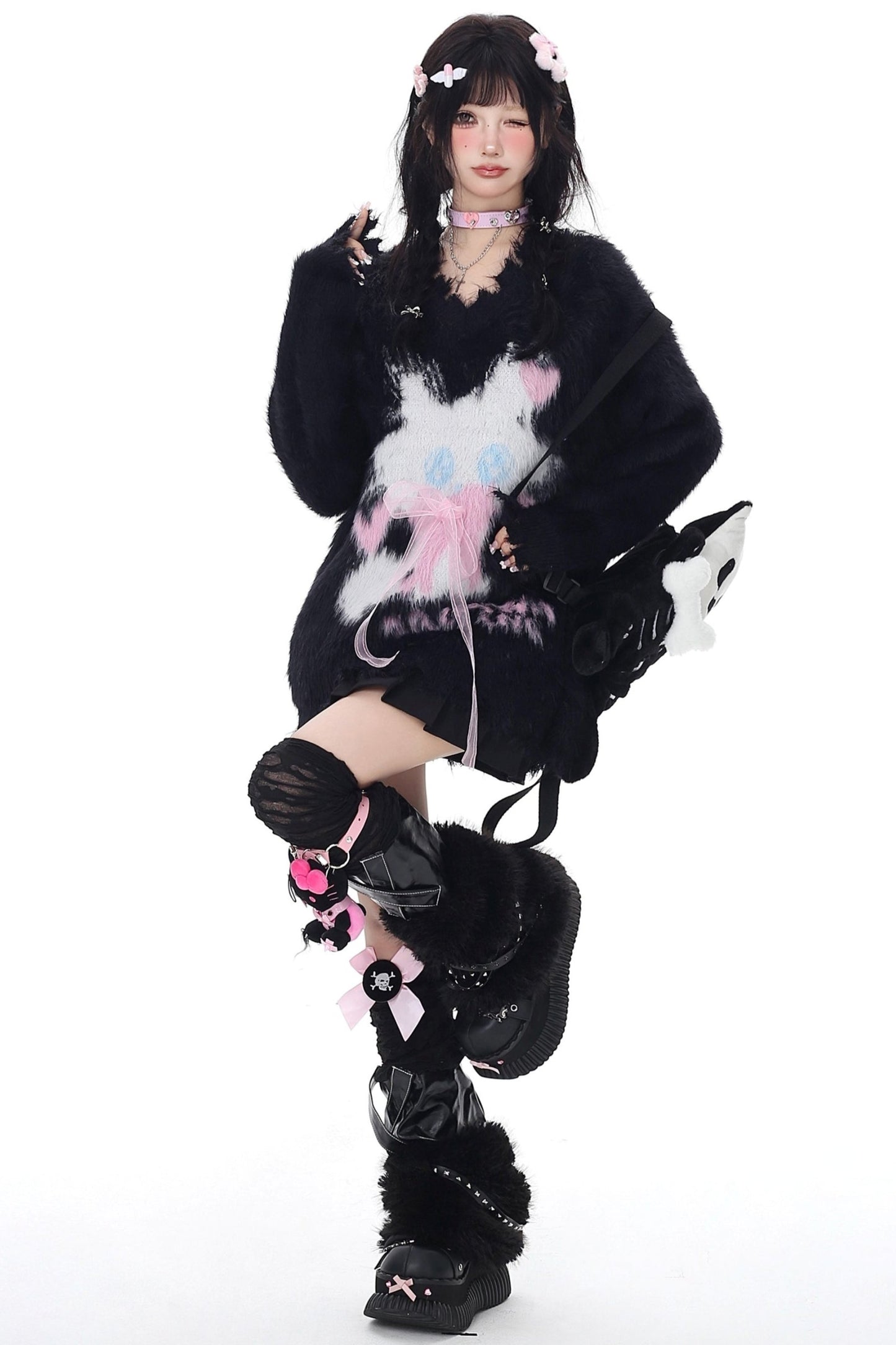 Plush Cat Soft Loose Knit Pullover Sweater