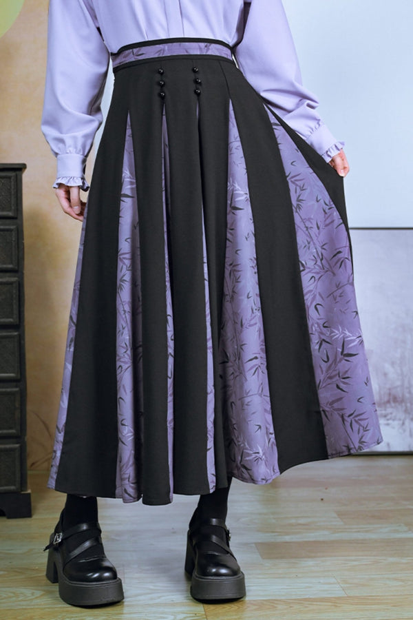 ハイウエストプリントエーラインスカート