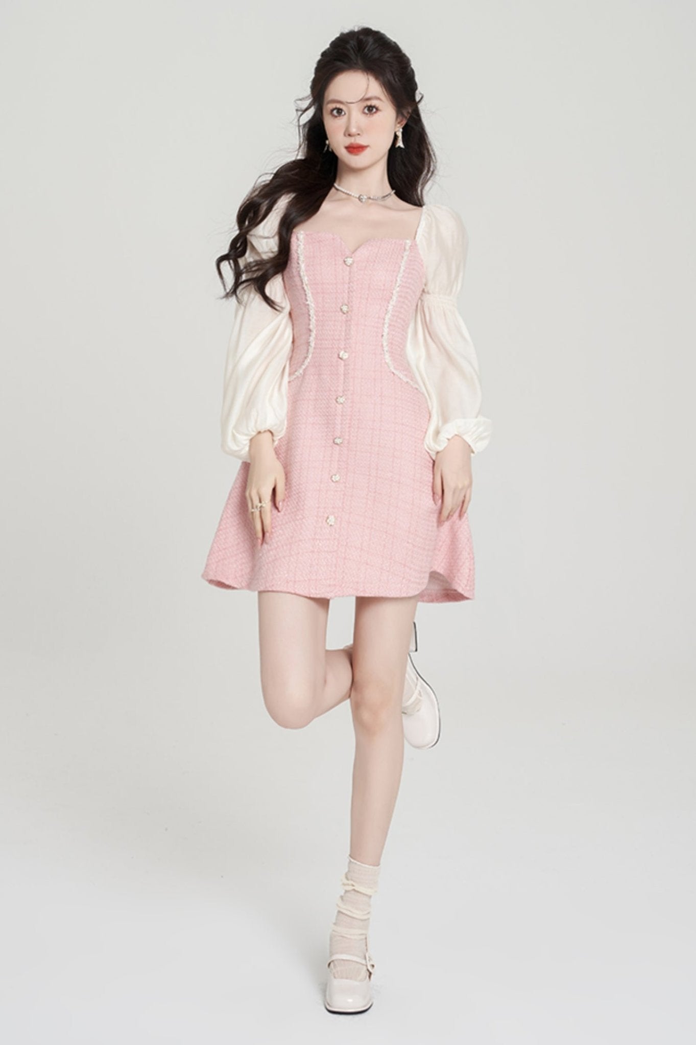 Pink Square Air Neck Lindress