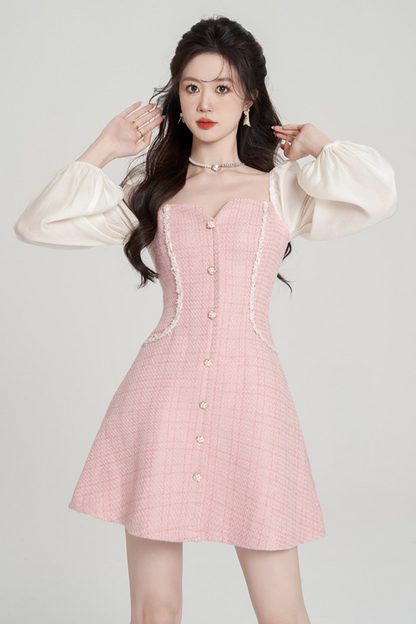 Pink Square Air Neck Lindress