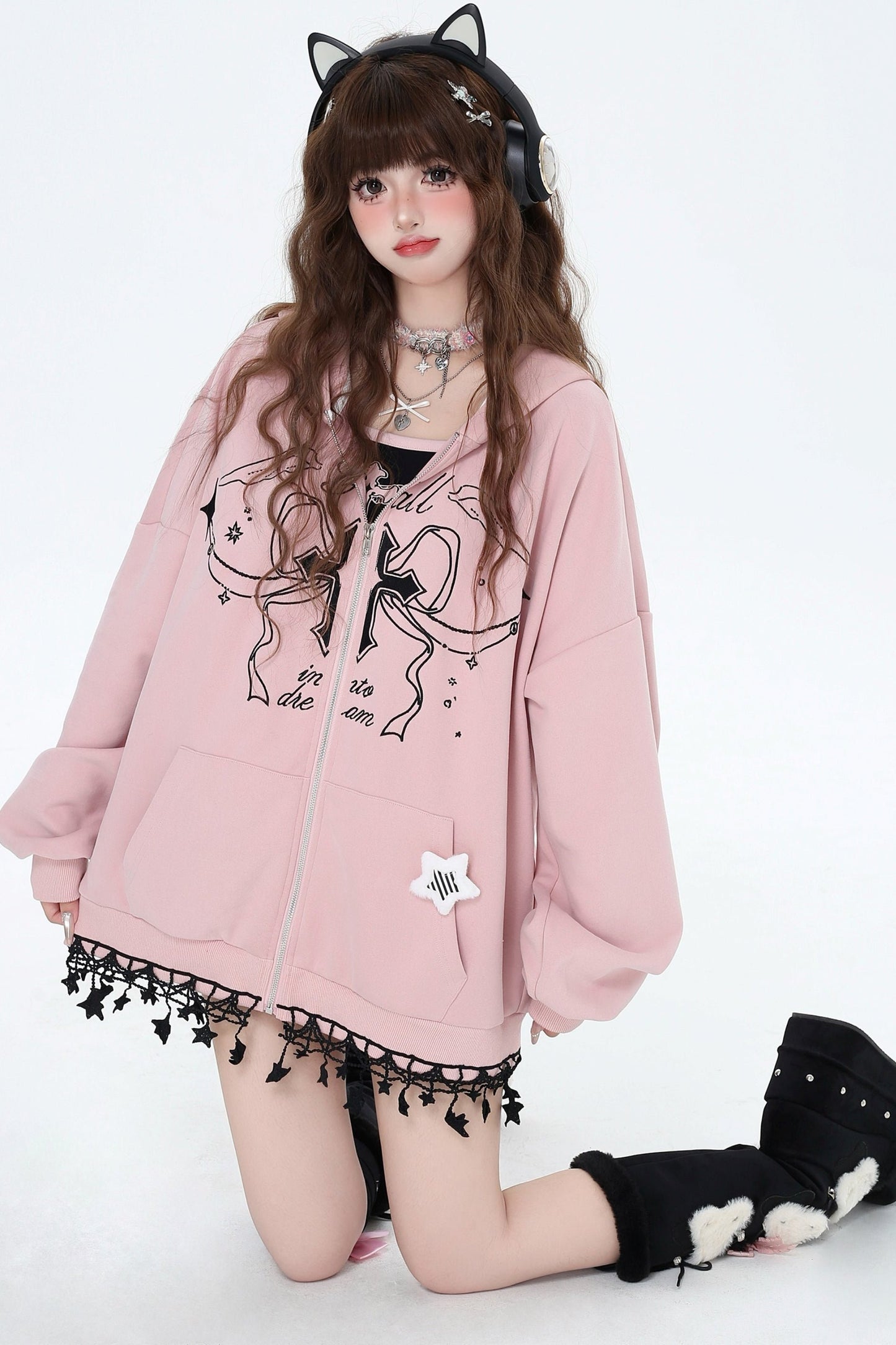 Sweet Star Pendant Hoodie Jacket