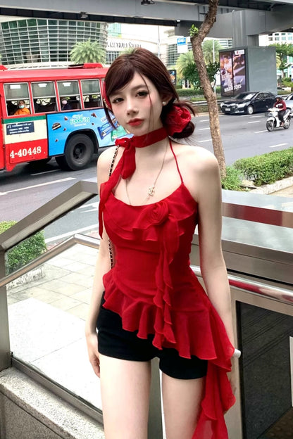 Red Rose Suspender Summer Set