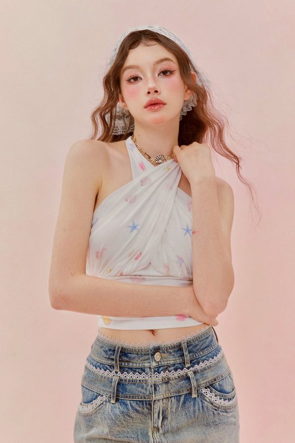 Sexy Synchid West Halter Neck Top