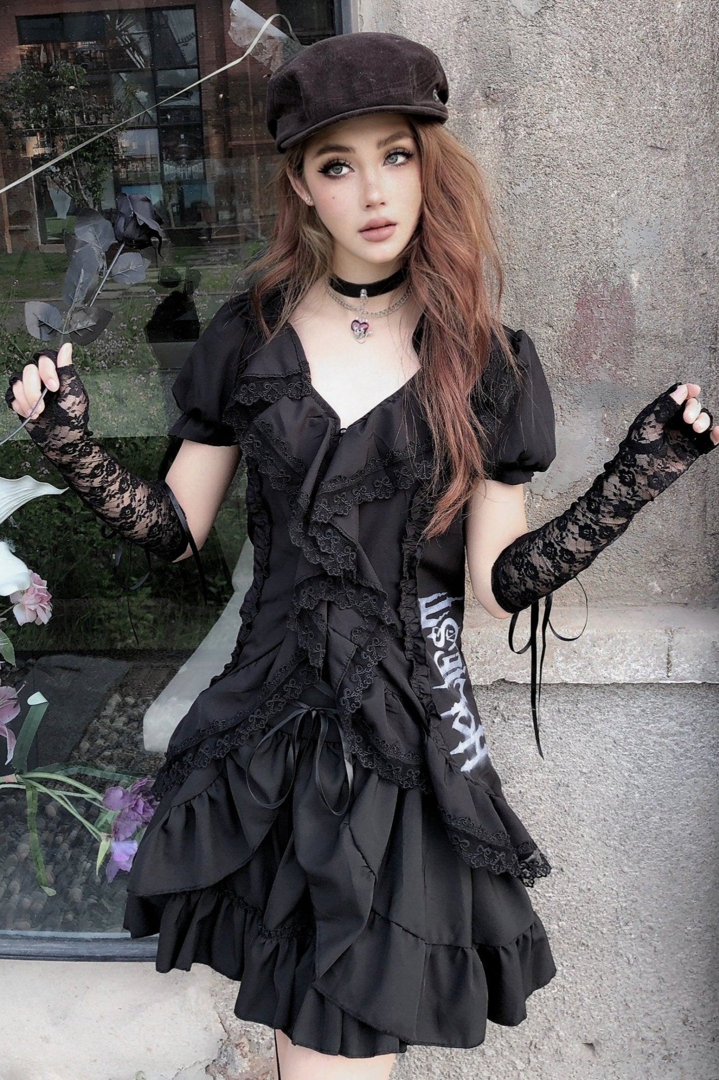 Dark Gothic High Waist Puffy Skirt