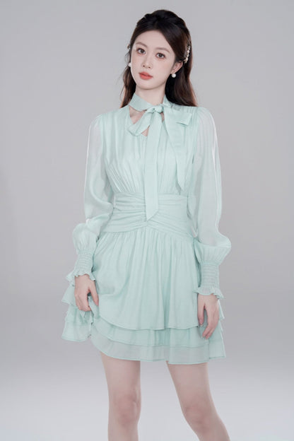 Lake Water Green Long Sleeve Chiffonless