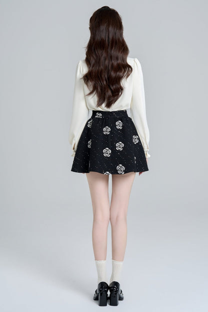 French Raffle Edge Shirt + Flower Frare Skirt