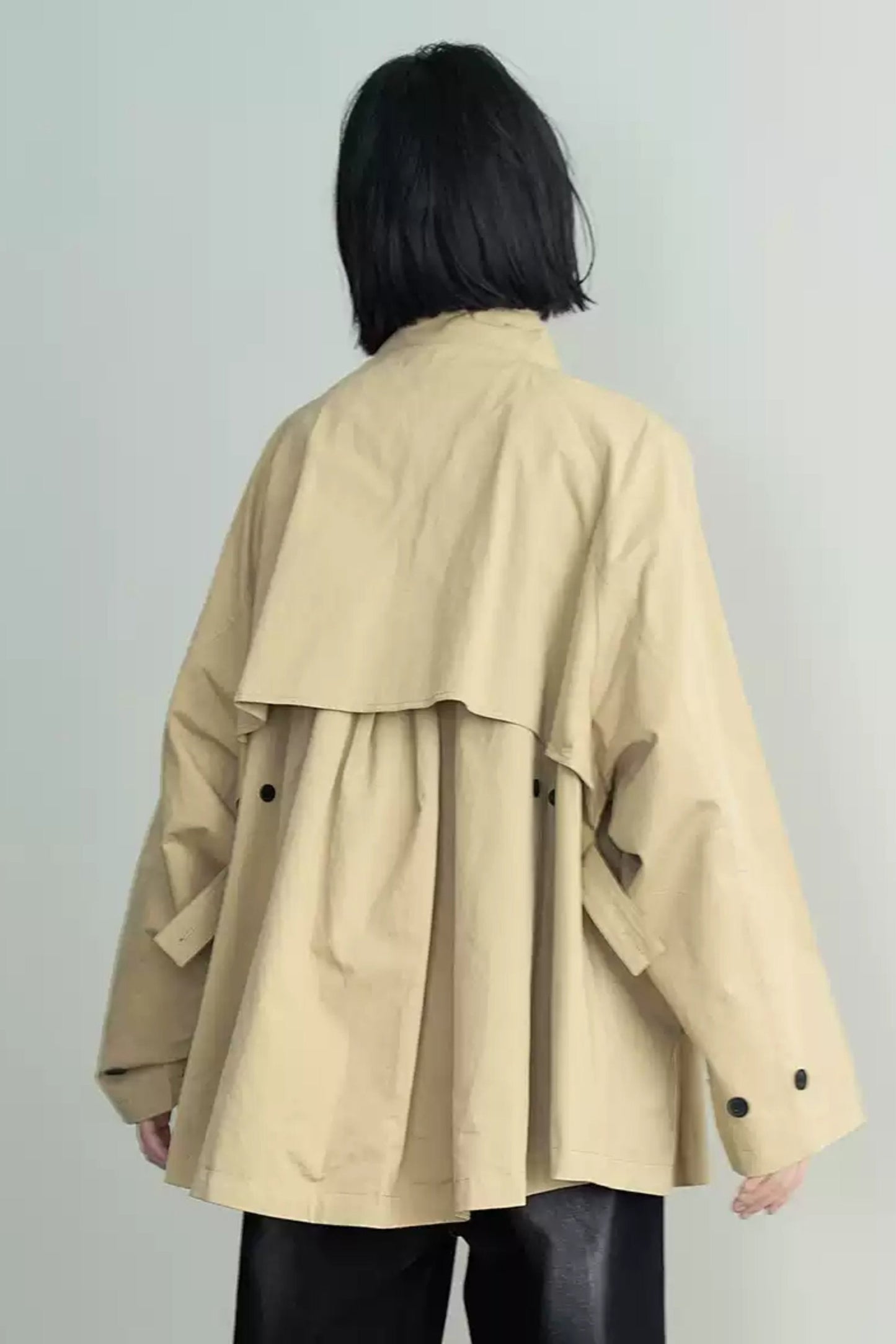 Loose Stand Collar Trench Coat