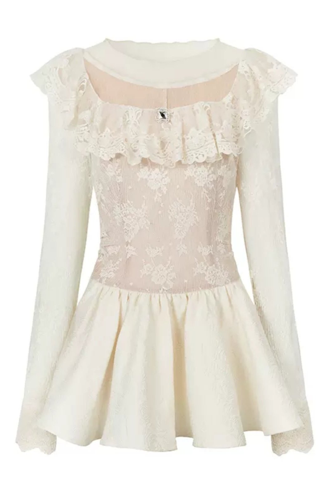 Swan Dream Lace Puff Dress