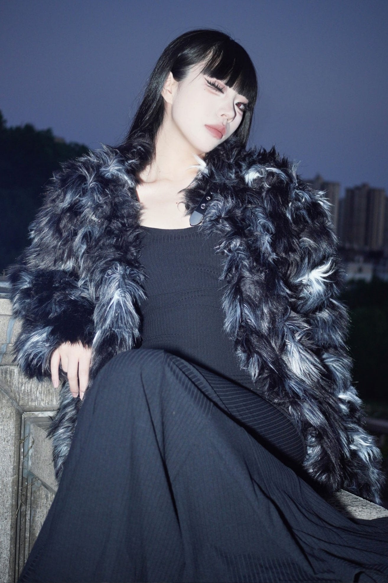 Imitation Mink Fur Eco Coat