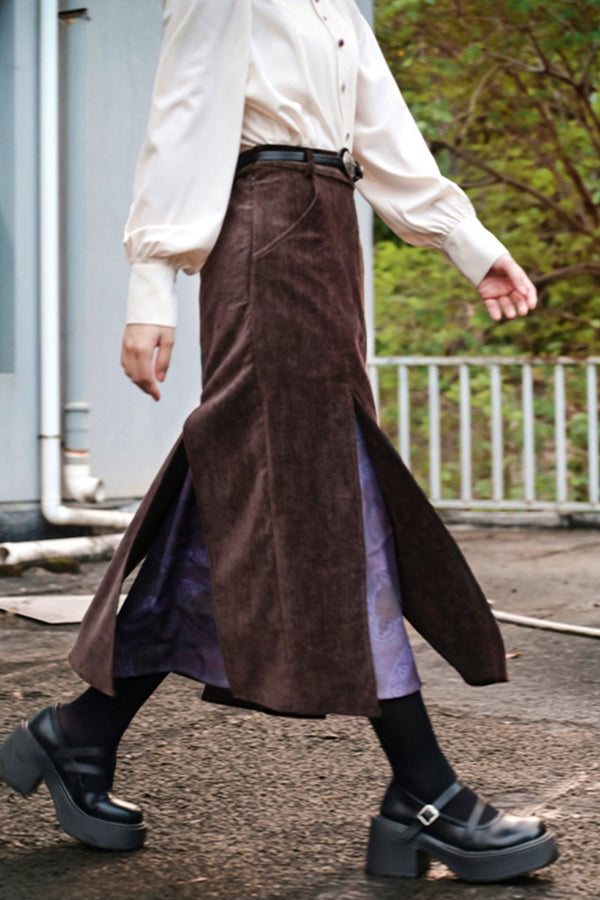 レトロダブルレイヤートーンスカート