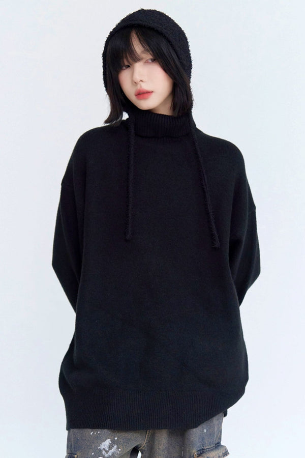 ハイネックルーズニットセーター