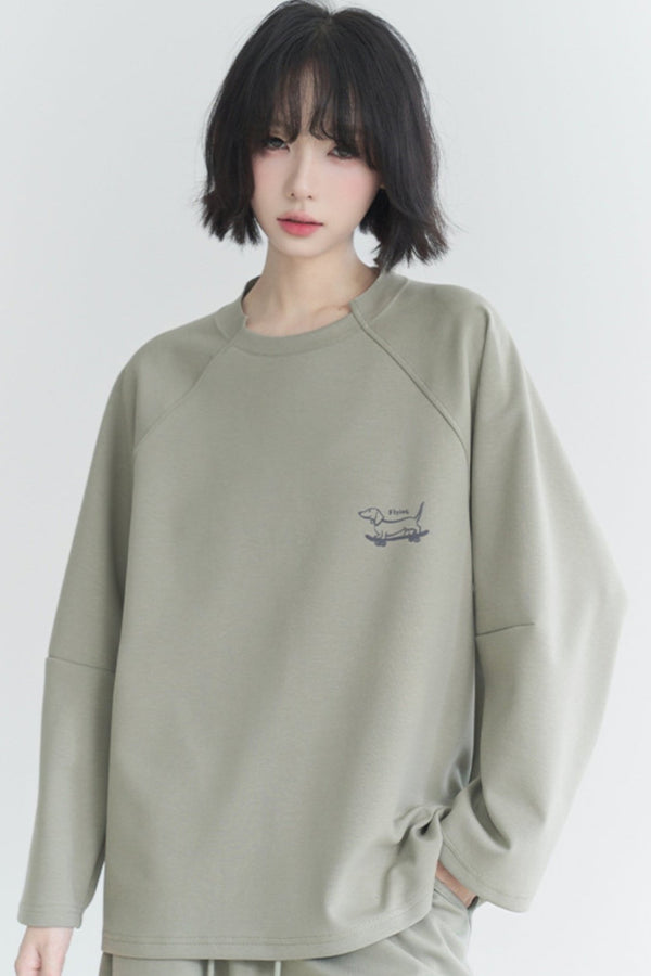 カジュアルラグランクルーネックスウェットセット