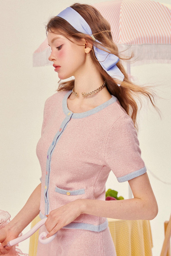 カーディガンベストスカートセット