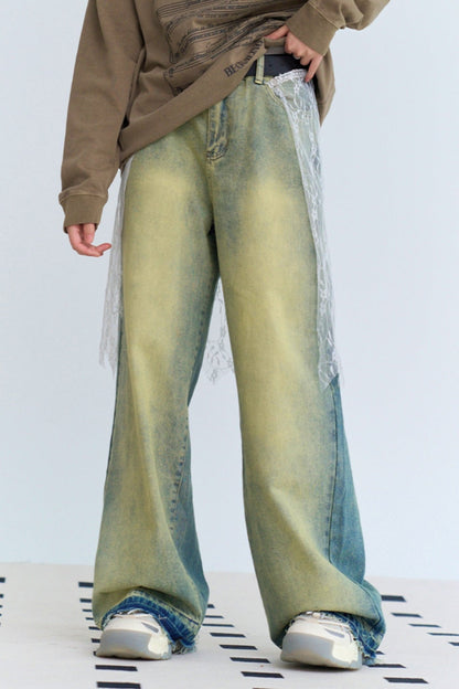 Gradient loose pants