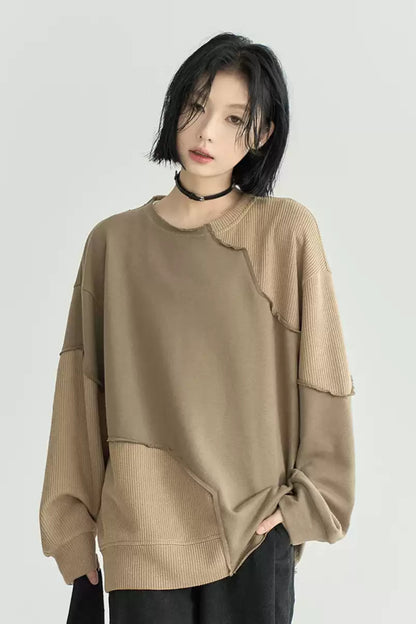 Loose Casual Contrast Pullover