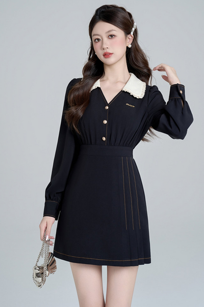 Temperamentary Black Doll Color Dress