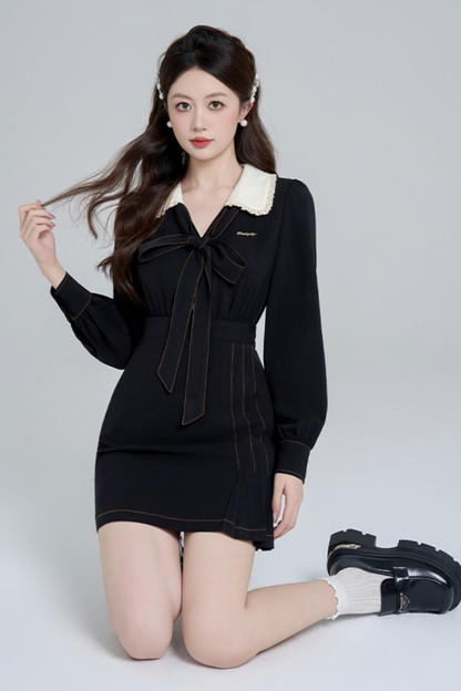 Temperamentary Black Doll Color Dress