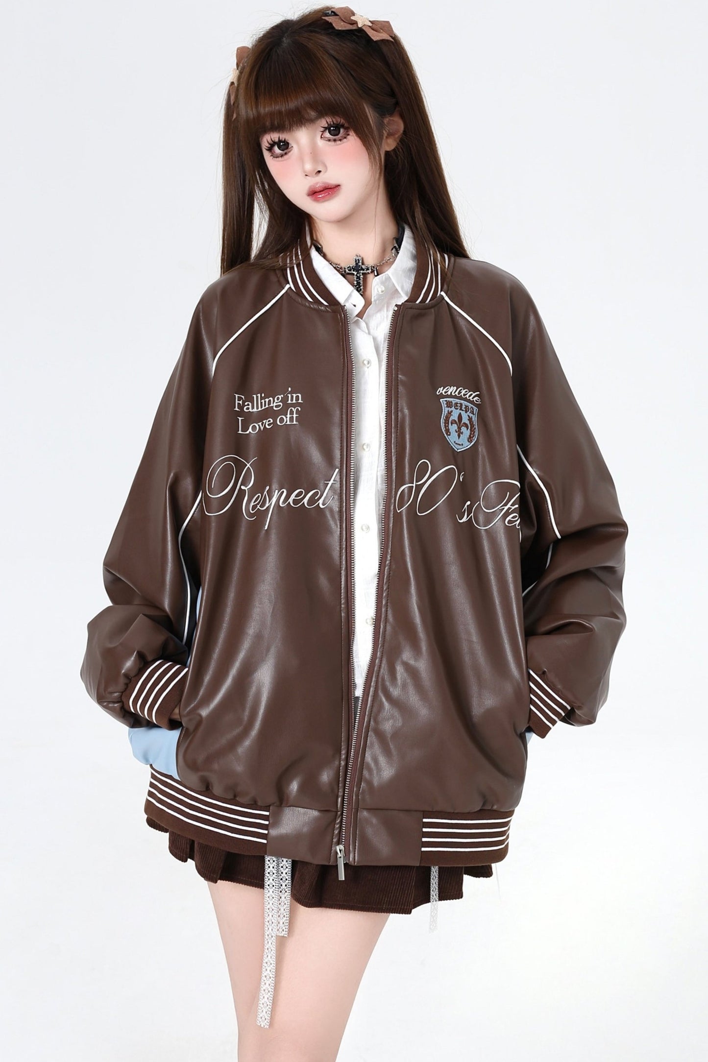 Retro Loose Leather Baseball Jackets