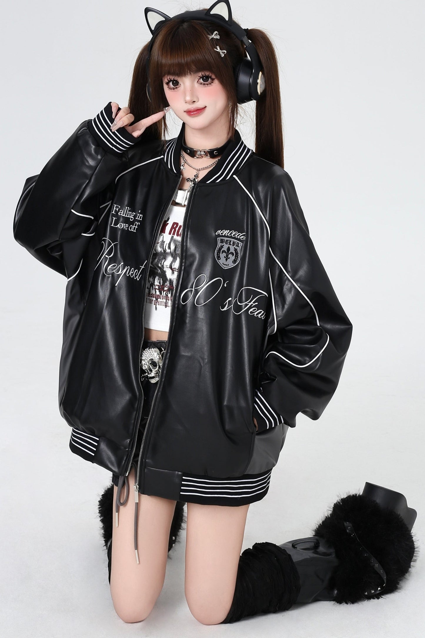 Retro Loose Leather Baseball Jackets