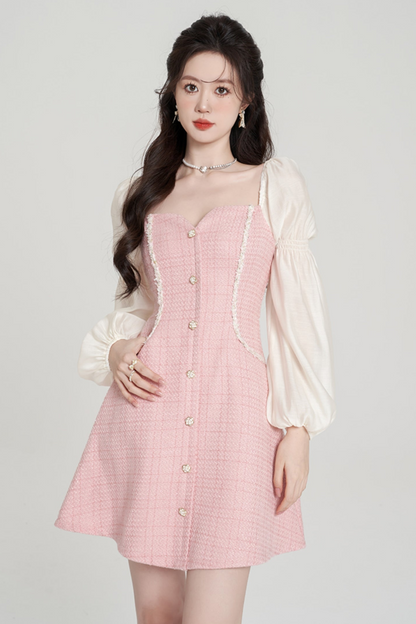 Pink Square Air Neck Lindress