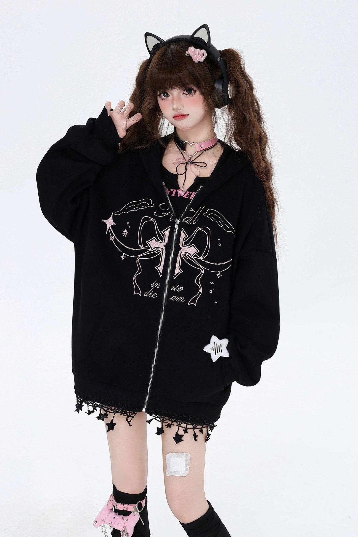 Sweet Star Pendant Hoodie Jacket