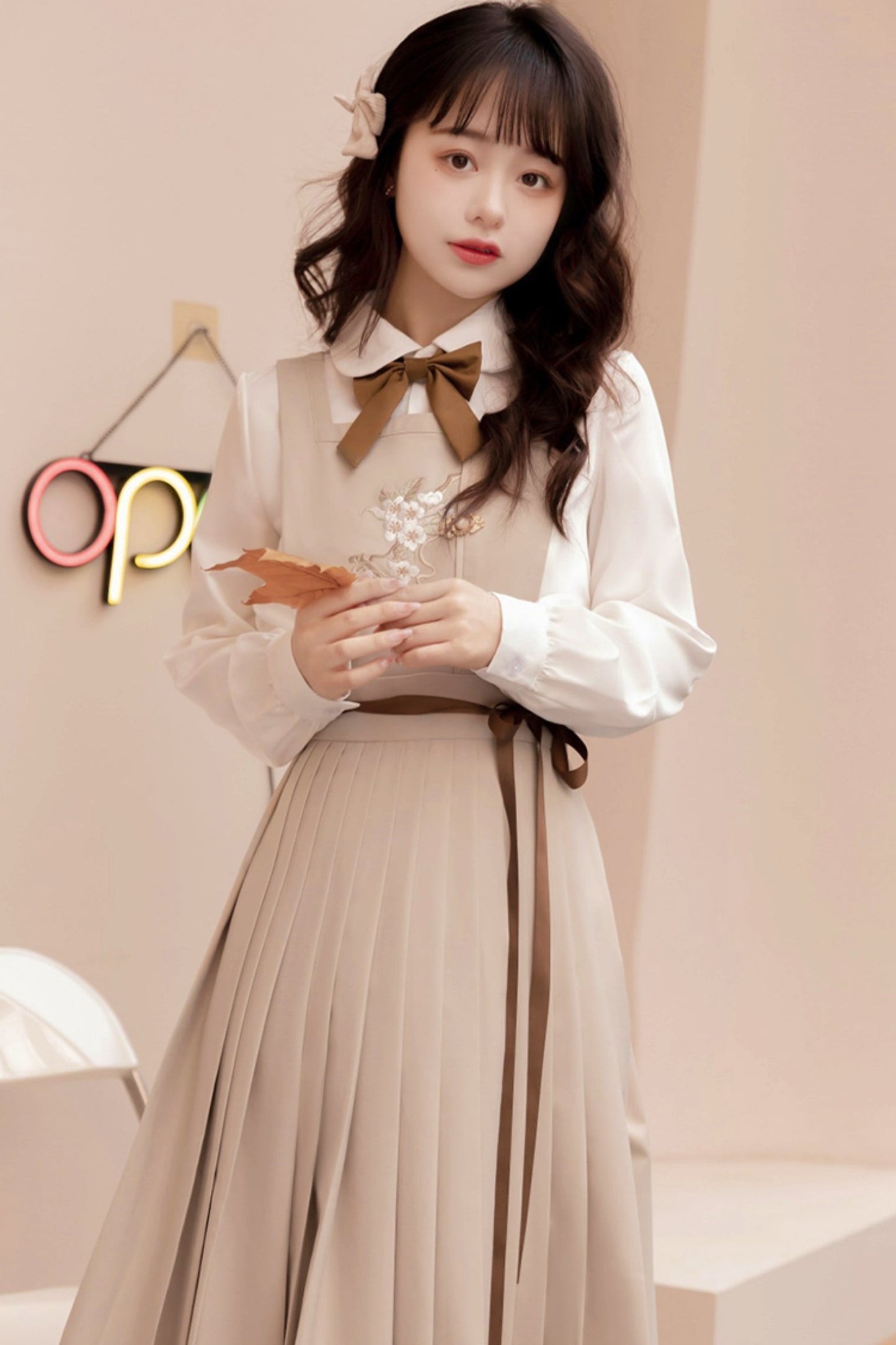 Modifide Hanfua Calley Blazer+Shirt+Suspender Dress