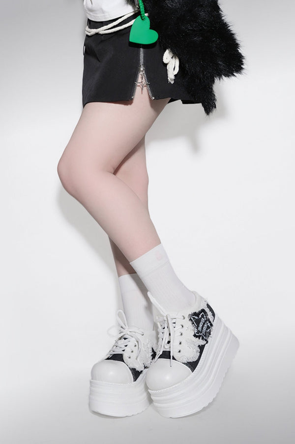 ロックスター デニム プラットフォームシューズ