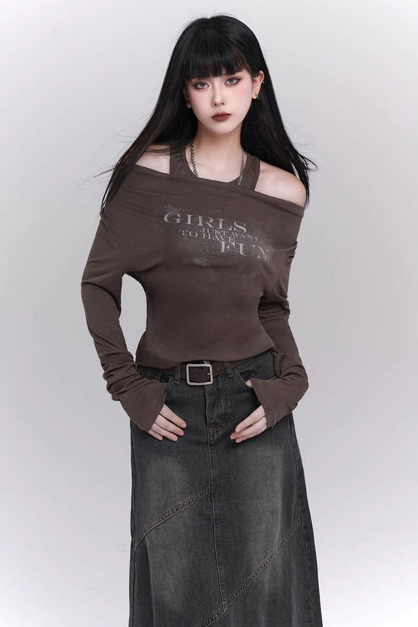 Chic Off-Shoulder Long Sleeve Tops