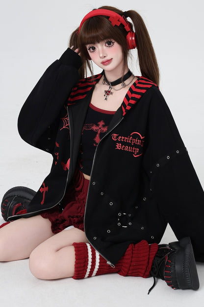 Subculture Cool Embroidered Hooded Jacket