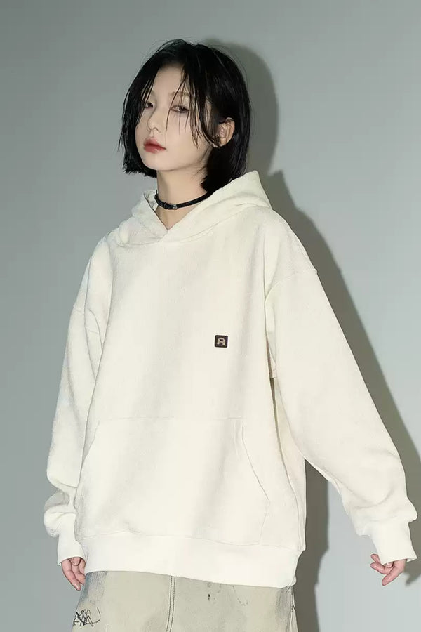 ソリッドカラーカンガルーポケットフーディー