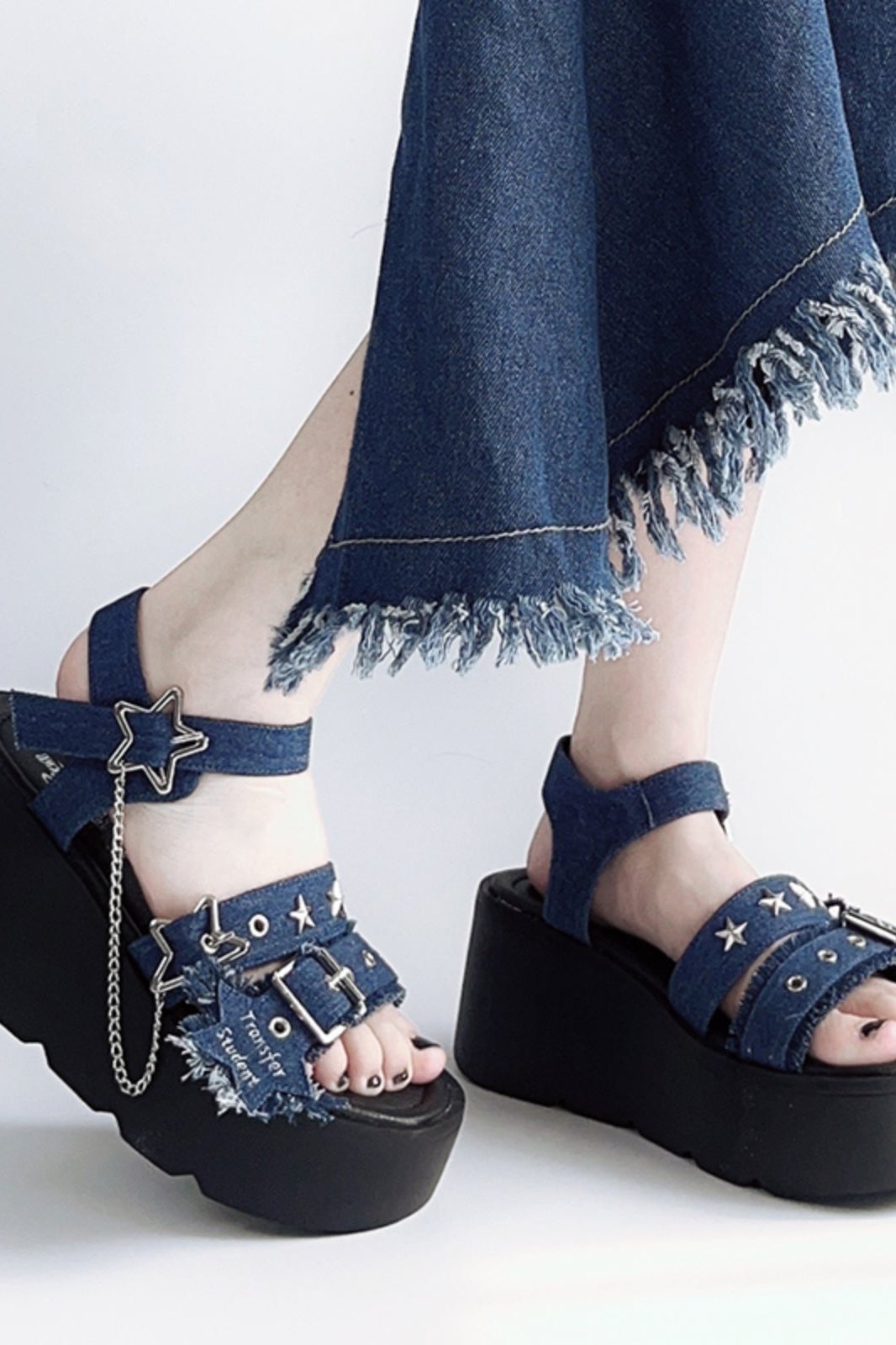 Starlight Denim Platform Sandals