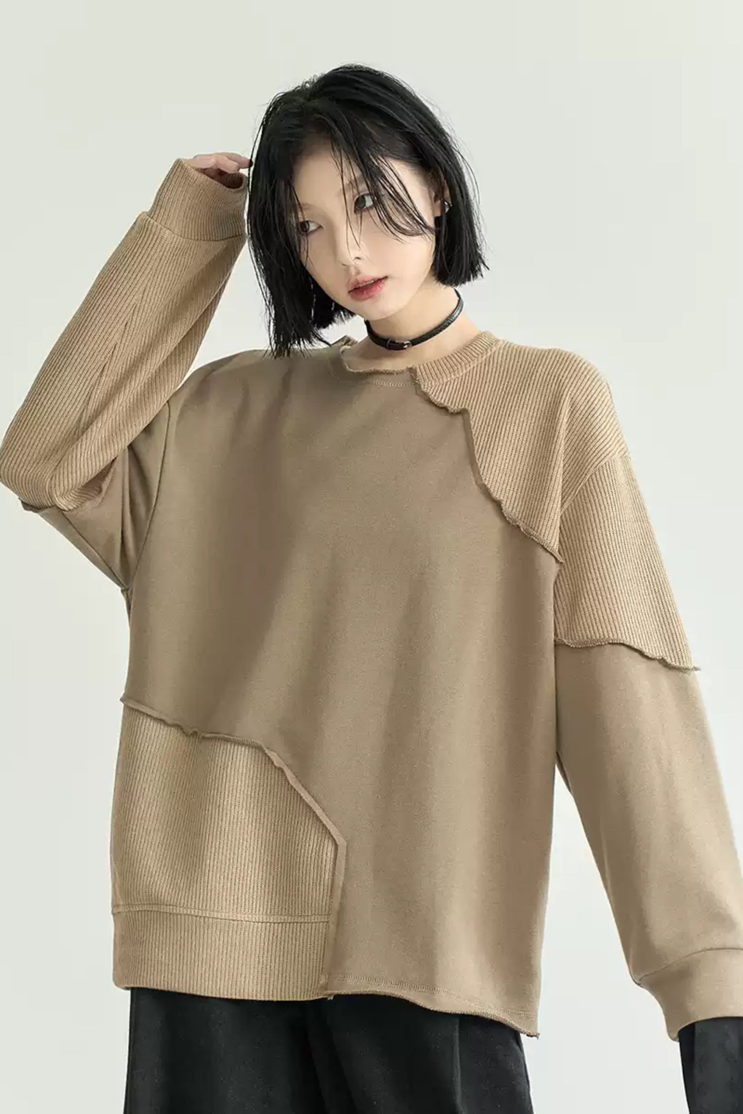 Loose Casual Contrast Pullover