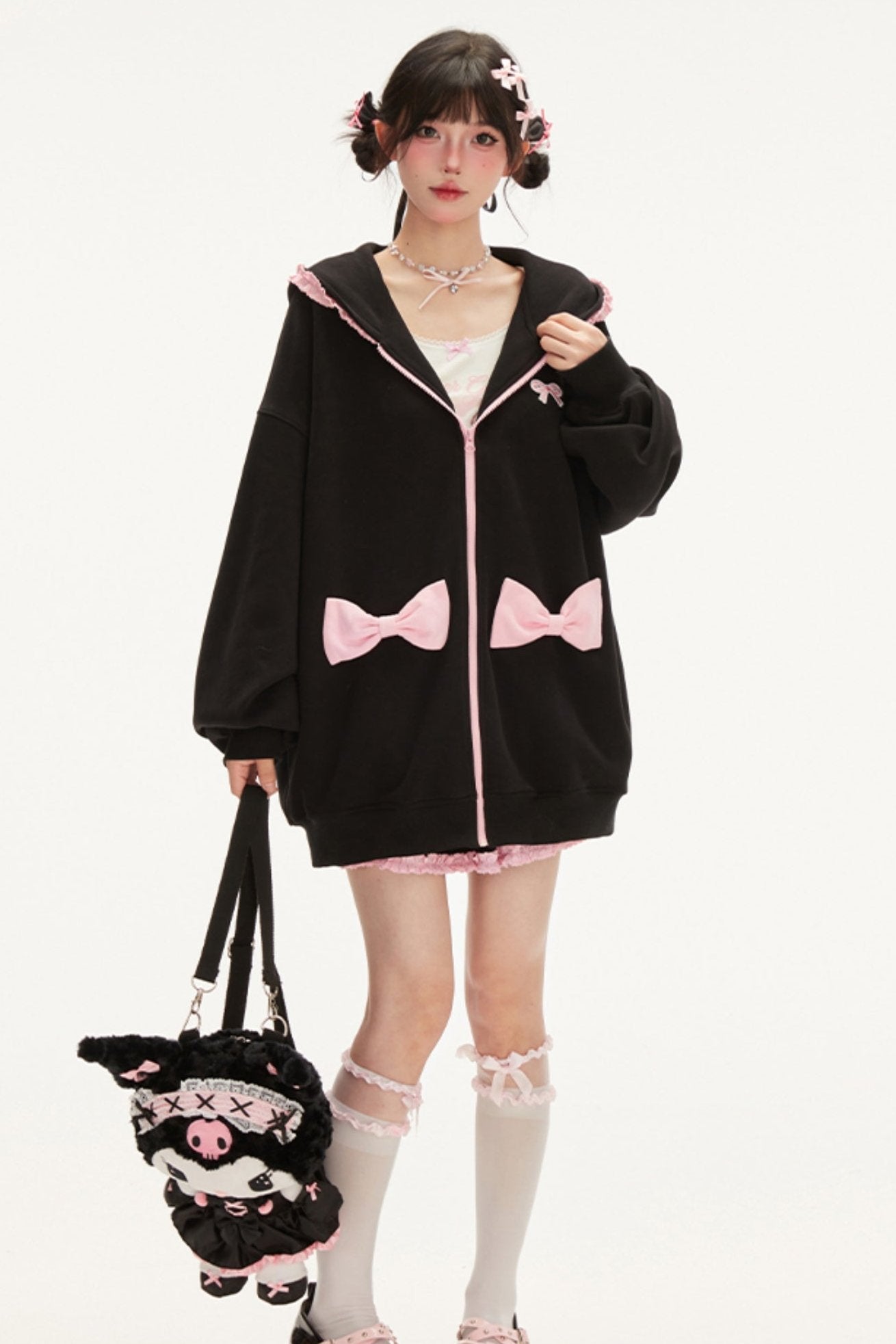 Sweet Cool Bow Hoodie + Ribbon Sweater